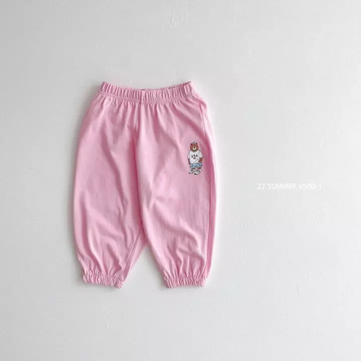 Vivid I - Korean Children Fashion - #fashionkids - Small Bear Jogger Pants - 4