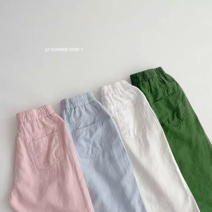 Vivid I - Korean Children Fashion - #kidsshorts - Linen Button Pants - 2