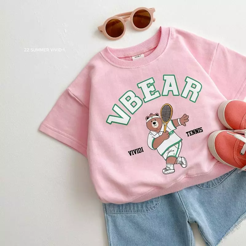 Vivid I - Korean Children Fashion - #kidsstore - Tennis Bear Top Bottom Set - 11