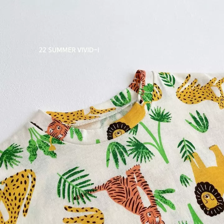 Vivid I - Korean Children Fashion - #kidsstore - Jungle Top Bottom Set - 7