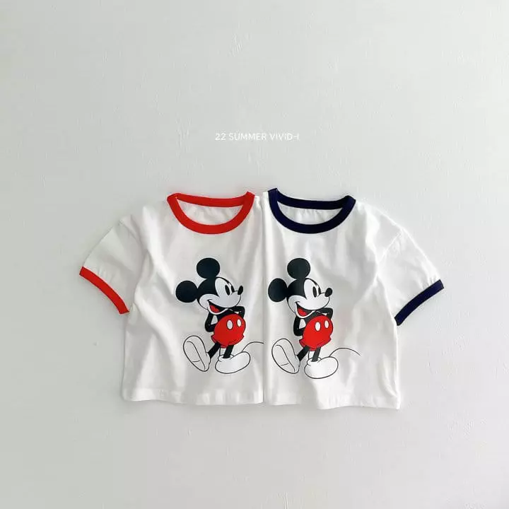 Vivid I - Korean Children Fashion - #kidsstore - Mickey Piping Tee