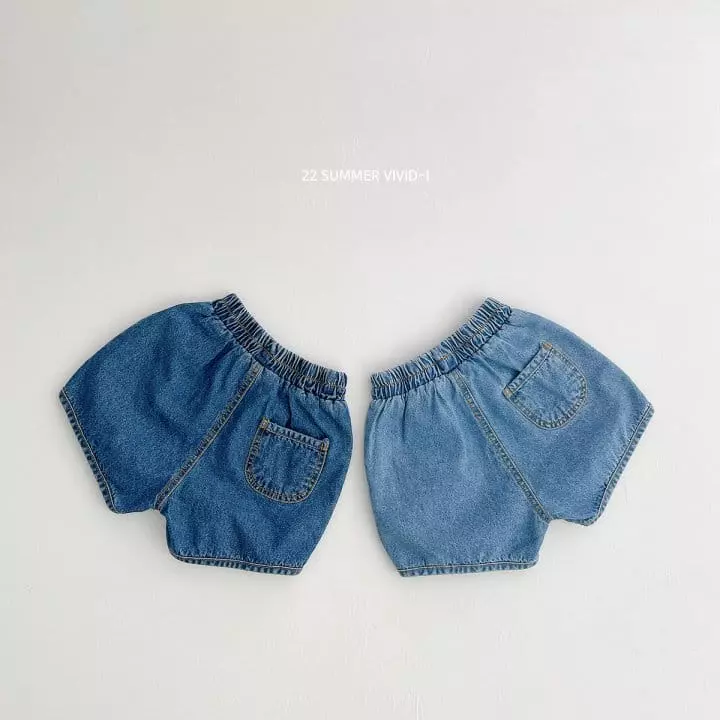 Vivid I - Korean Children Fashion - #kidsstore - Vivid Denim Shorts