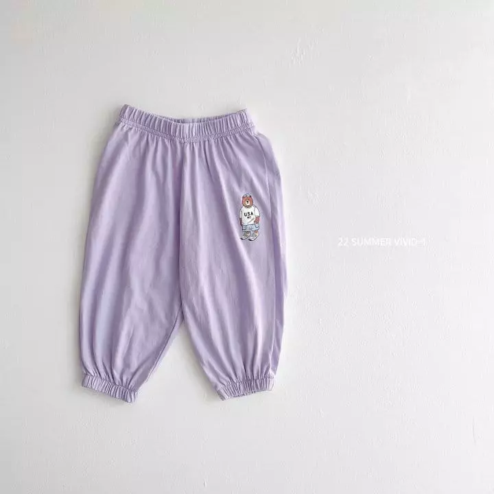 Vivid I - Korean Children Fashion - #kidzfashiontrend - Small Bear Jogger Pants - 6