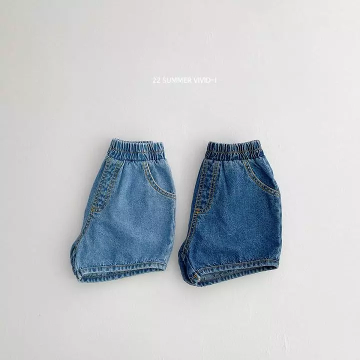 Vivid I - Korean Children Fashion - #kidzfashiontrend - Vivid Denim Shorts - 2