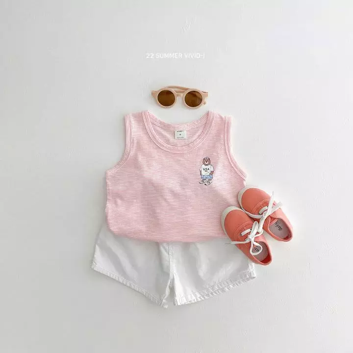Vivid I - Korean Children Fashion - #littlefashionista - Bear Stripes Sleeveless - 7