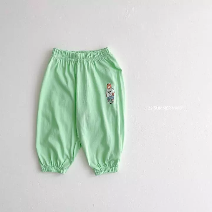 Vivid I - Korean Children Fashion - #littlefashionista - Small Bear Jogger Pants - 8