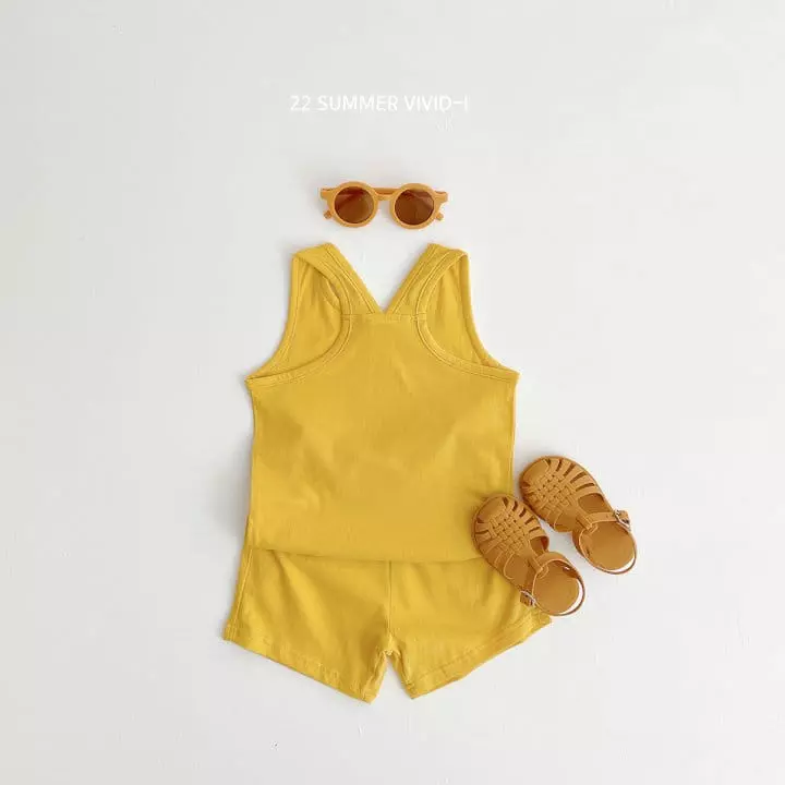 Vivid I - Korean Children Fashion - #magicofchildhood - Vivid Sleeveless Top Bottom Set - 6