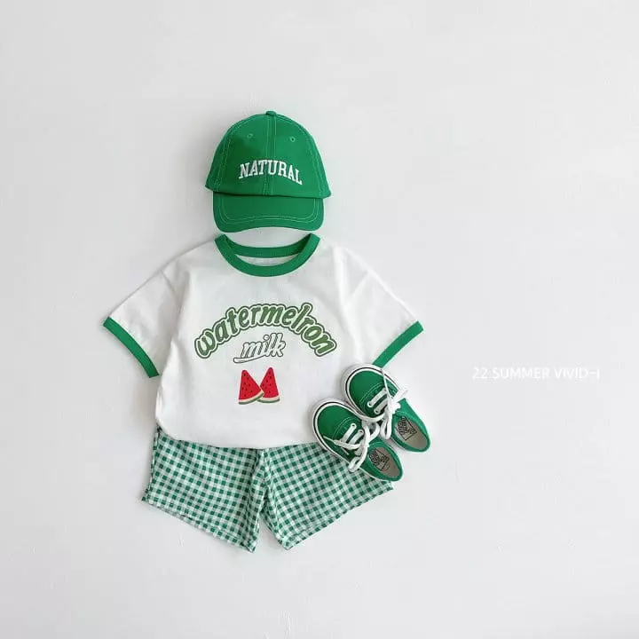 Vivid I - Korean Children Fashion - #magicofchildhood - Fruit Check Top Bottom Set - 3