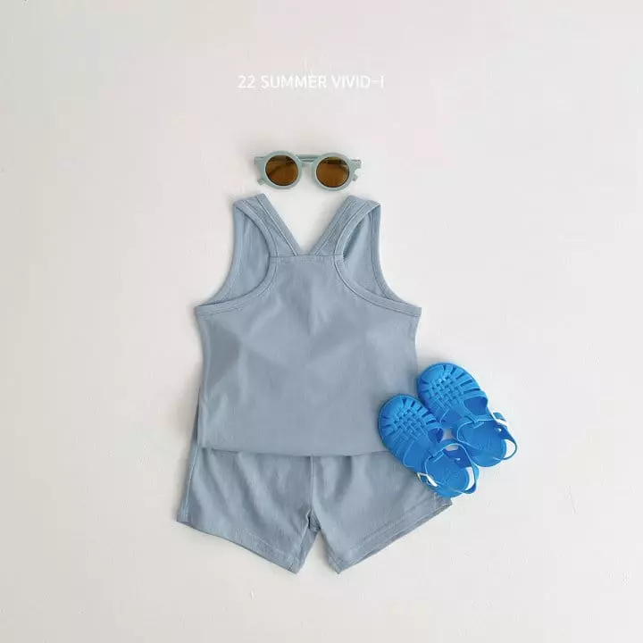 Vivid I - Korean Children Fashion - #minifashionista - Vivid Sleeveless Top Bottom Set - 7
