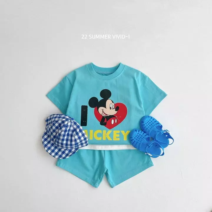 Vivid I - Korean Children Fashion - #minifashionista - Mickey Love Top Bottom Set