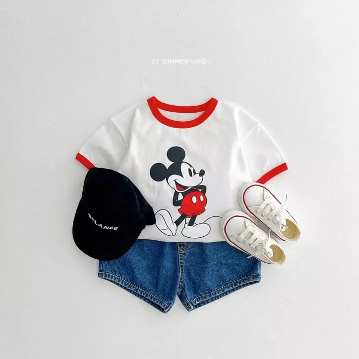 Vivid I - Korean Children Fashion - #minifashionista - Mickey Piping Tee - 6
