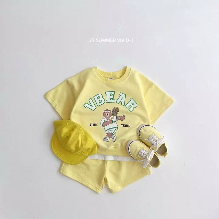 Vivid I - Korean Children Fashion - #prettylittlegirls - Tennis Bear Top Bottom Set