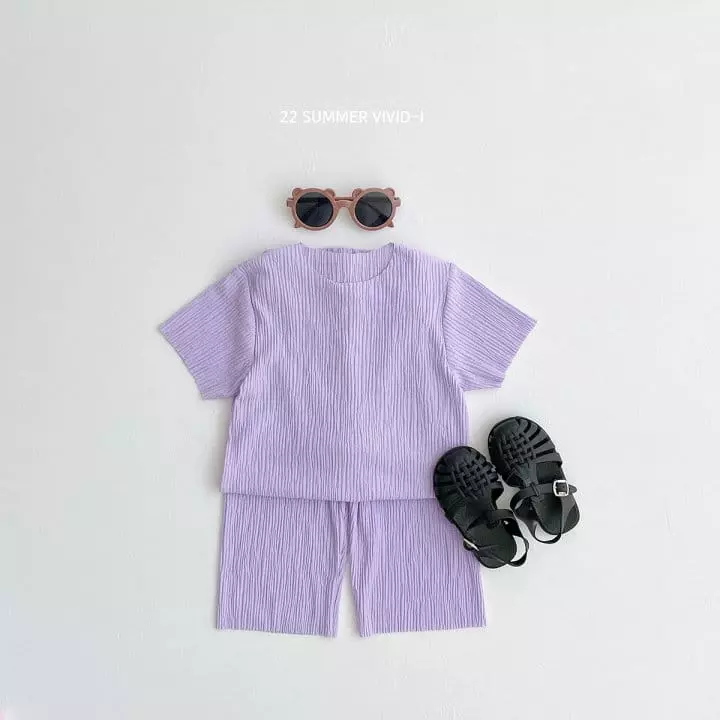 Vivid I - Korean Children Fashion - #prettylittlegirls - Vivid Pleats Top Bottom Set - 6