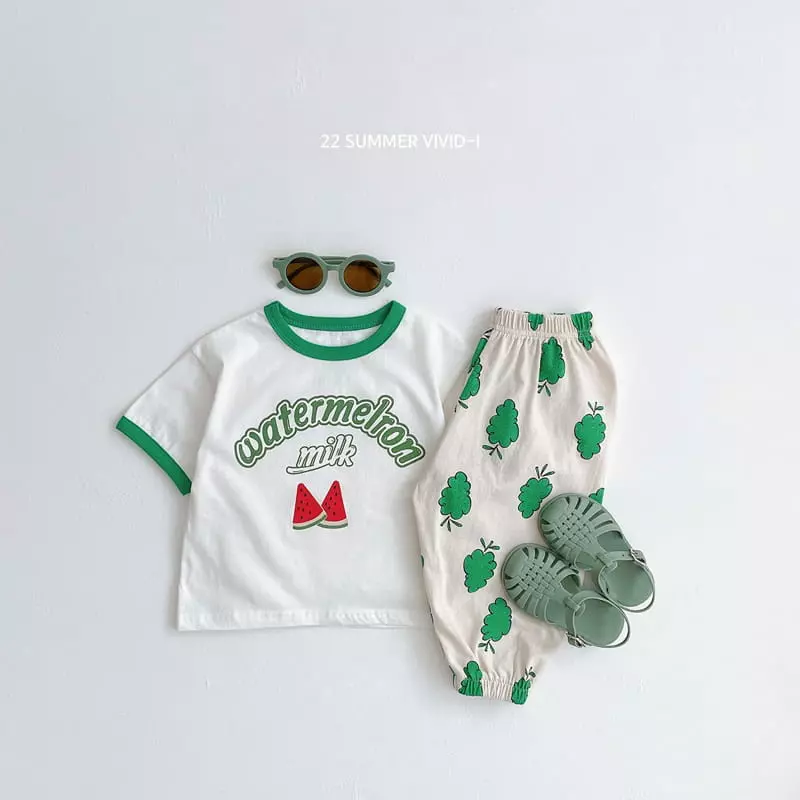 Vivid I - Korean Children Fashion - #prettylittlegirls - Fruit Check Top Bottom Set - 5