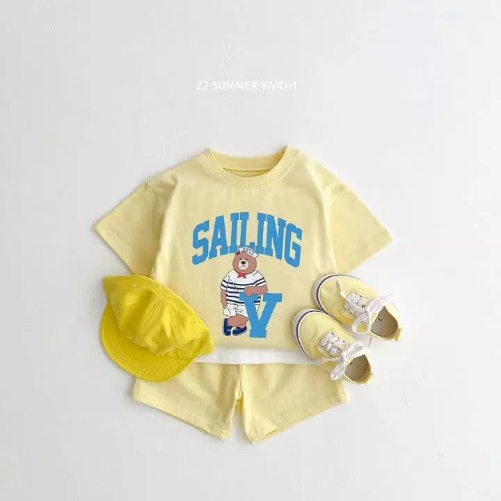 Vivid I - Korean Children Fashion - #stylishchildhood - Marine Bear Top Bottom Set