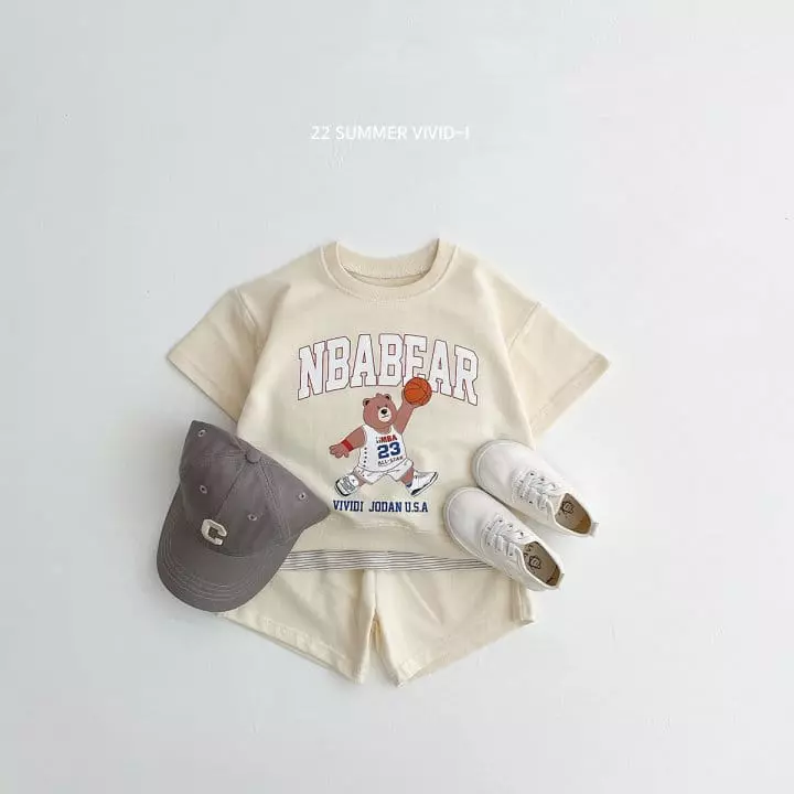 Vivid I - Korean Children Fashion - #todddlerfashion - Jorden Bear Top Bottom Set