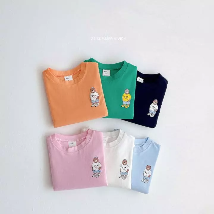 Vivid I - Korean Children Fashion - #todddlerfashion - Small Bear Tee - 12