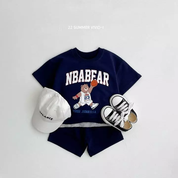 Vivid I - Korean Children Fashion - #toddlerclothing - Jorden Bear Top Bottom Set - 2