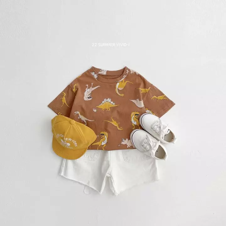 Vivid I - Korean Children Fashion - #toddlerclothing - Dino Tee - 5