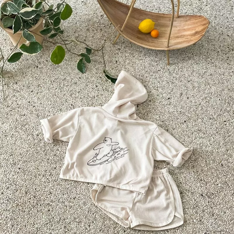 Woodie - Korean Baby Fashion - #babygirlfashion - Mesh Surfing Top Bottom Set - 3