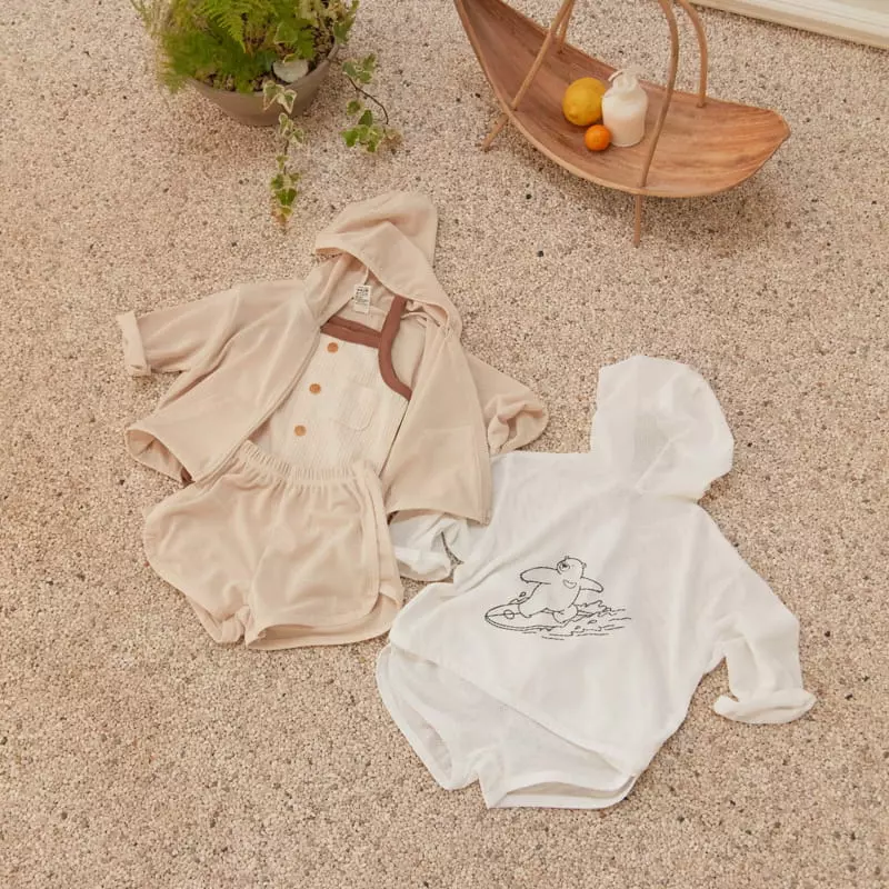 Woodie - Korean Baby Fashion - #babyootd - Mesh Surfing Top Bottom Set - 6