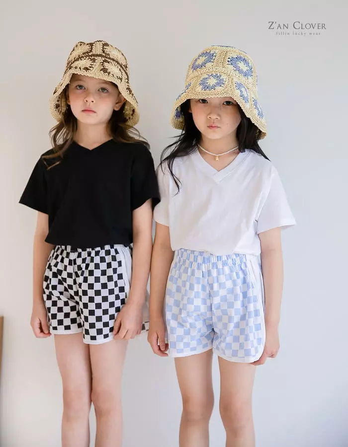 Zan Clover - Korean Children Fashion - #kidzfashiontrend - Check Color Shorts - 4