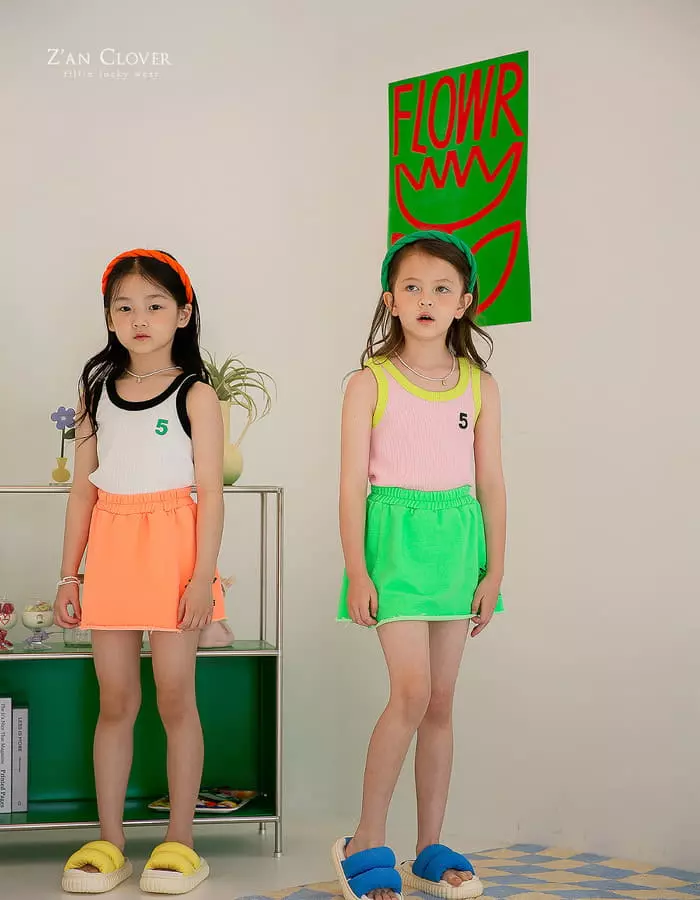 Zan Clover - Korean Children Fashion - #kidzfashiontrend - Neon Terry Skirt - 4