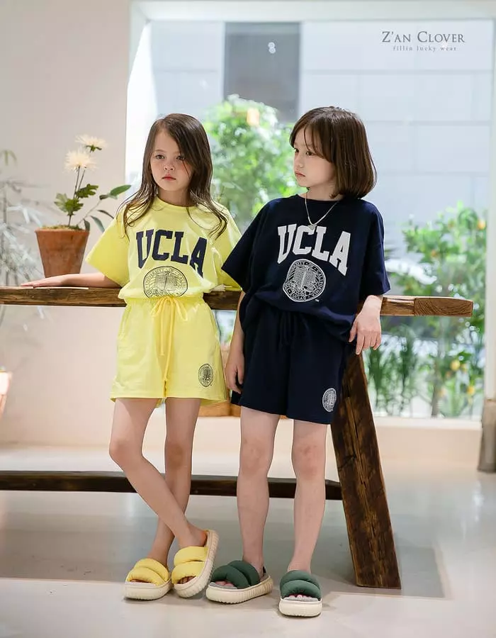 Zan Clover - Korean Children Fashion - #Kfashion4kids - UCLA Top Bottom Set - 3