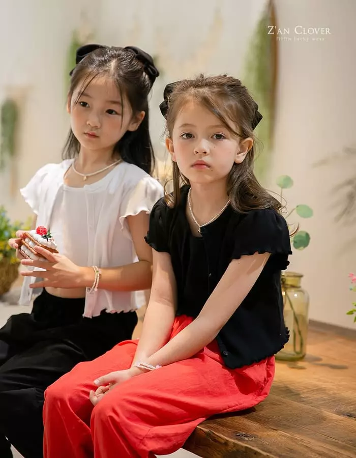 Zan Clover - Korean Children Fashion - #Kfashion4kids - Rib Cardigan Top Bottom Set