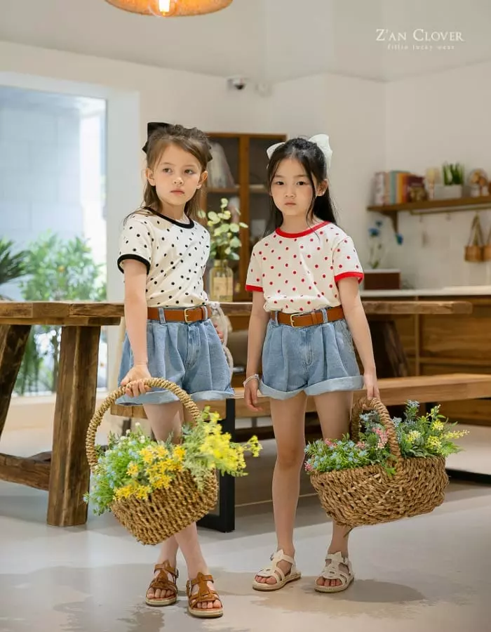 Zan Clover - Korean Children Fashion - #prettylittlegirls - Denim Pumpkin Shorts - 4