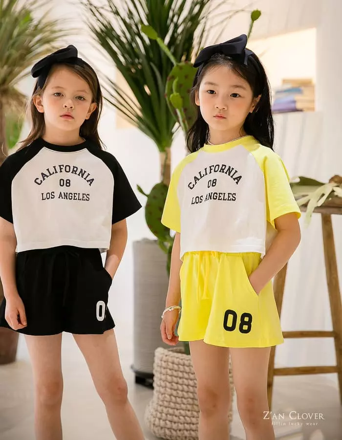 Zan Clover - Korean Children Fashion - #childrensboutique - 08 Crop Top Bottom Set - 3