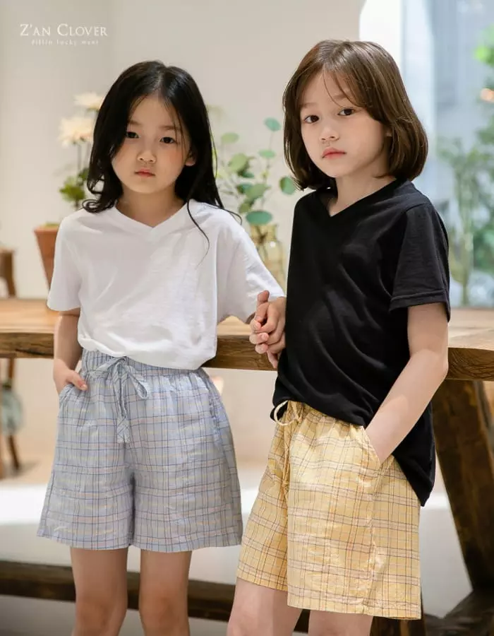 Zan Clover - Korean Children Fashion - #fashionkids - Simple V Neck Tee