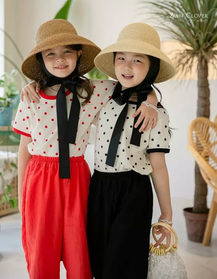 Zan Clover - Korean Children Fashion - #kidsshorts - Dot Tee