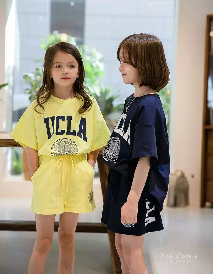 Zan Clover - Korean Children Fashion - #kidsstore - UCLA Top Bottom Set