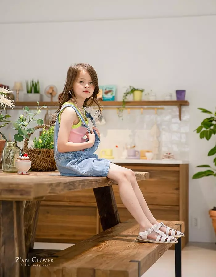Zan Clover - Korean Children Fashion - #minifashionista - Overfit Denim Dungarees Pants - 5
