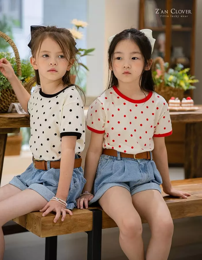 Zan Clover - Korean Children Fashion - #prettylittlegirls - Dot Tee - 8