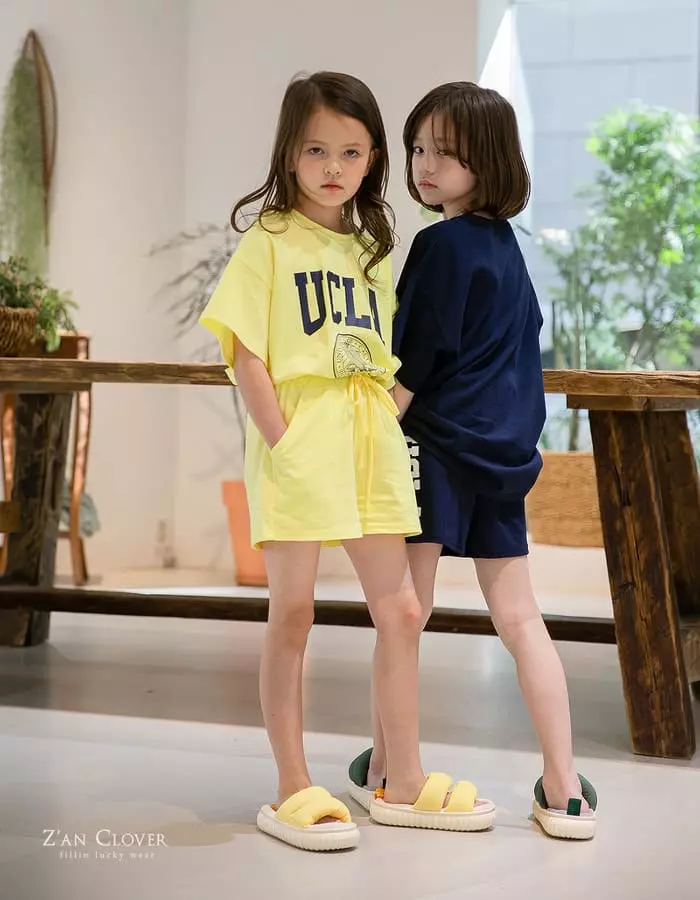 Zan Clover - Korean Children Fashion - #prettylittlegirls - UCLA Top Bottom Set - 7
