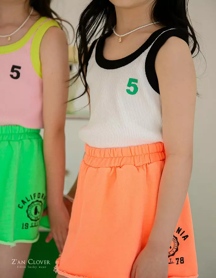 Zan Clover - Korean Children Fashion - #stylishchildhood - Neon Terry Skirt - 11