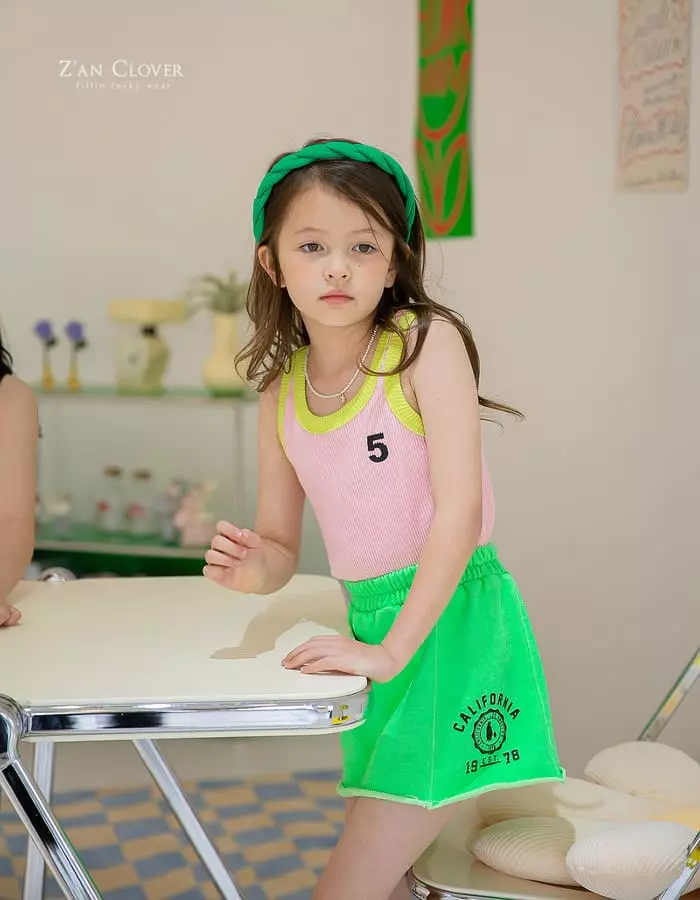 Zan Clover - Korean Children Fashion - #todddlerfashion - Neon Terry Skirt - 9