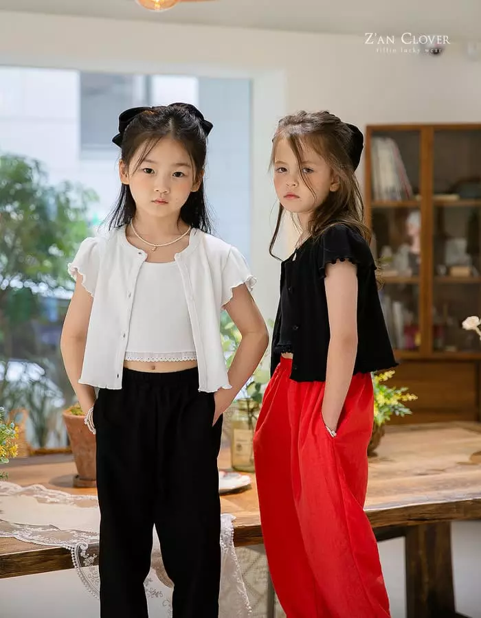 Zan Clover - Korean Children Fashion - #todddlerfashion - Rib Cardigan Top Bottom Set - 6