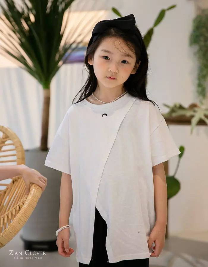 Zan Clover - Korean Children Fashion - #todddlerfashion - Sasun Slit Long Tee - 3