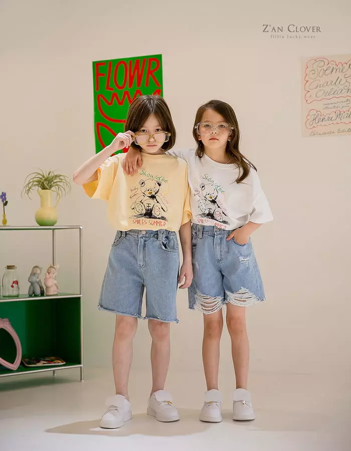 Zan Clover - Korean Children Fashion - #toddlerclothing - Summer Teddy Tee - 12