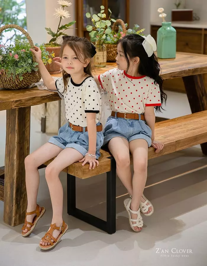 Zan Clover - Korean Children Fashion - #toddlerclothing - Dot Tee - 10