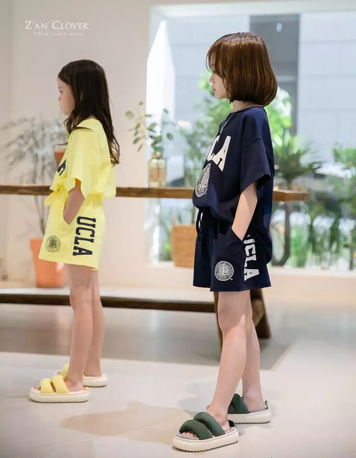 Zan Clover - Korean Children Fashion - #toddlerclothing - UCLA Top Bottom Set - 9