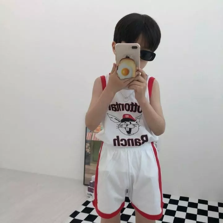 Zukini - Korean Children Fashion - #magicofchildhood - Eabbit Sleeveless Top Bottom Set - 4