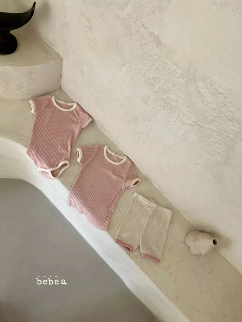 a-Market - Korean Baby Fashion - #babygirlfashion - Retro Rib Color Top Bottom Set - 12
