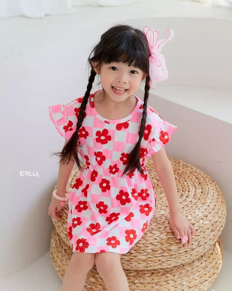 e.ru - Korean Children Fashion - #childrensboutique - Block Flower One-piece - 3