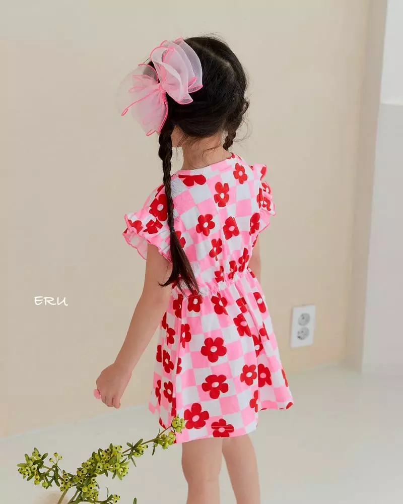 e.ru - Korean Children Fashion - #childrensboutique - Block Flower One-piece - 4