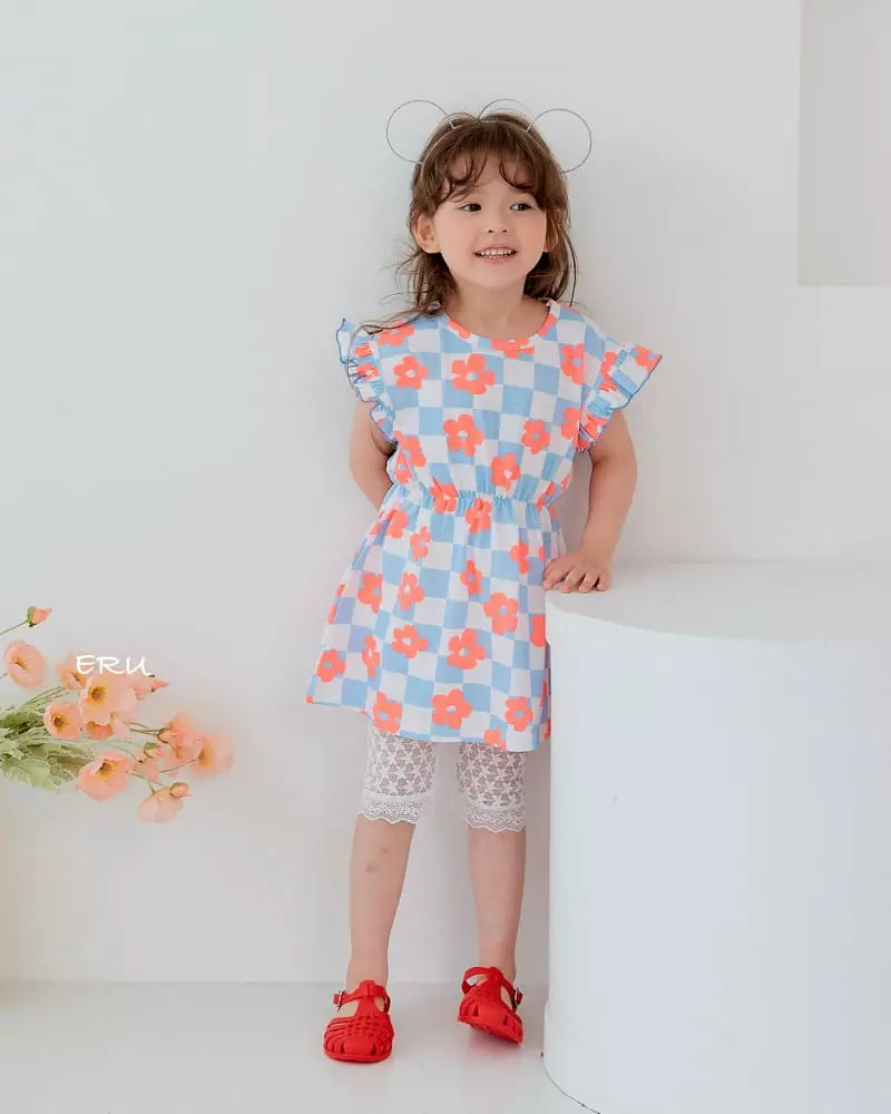 e.ru - Korean Children Fashion - #kidsstore - Block Flower One-piece - 8