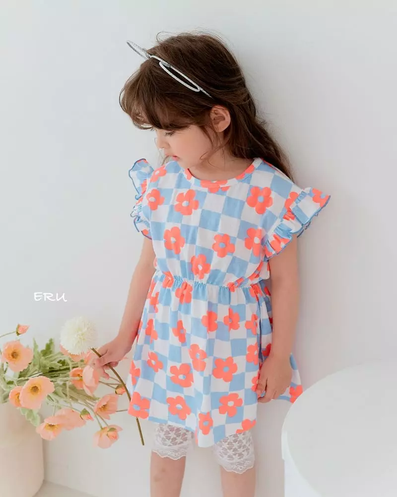 e.ru - Korean Children Fashion - #littlefashionista - Block Flower One-piece - 11